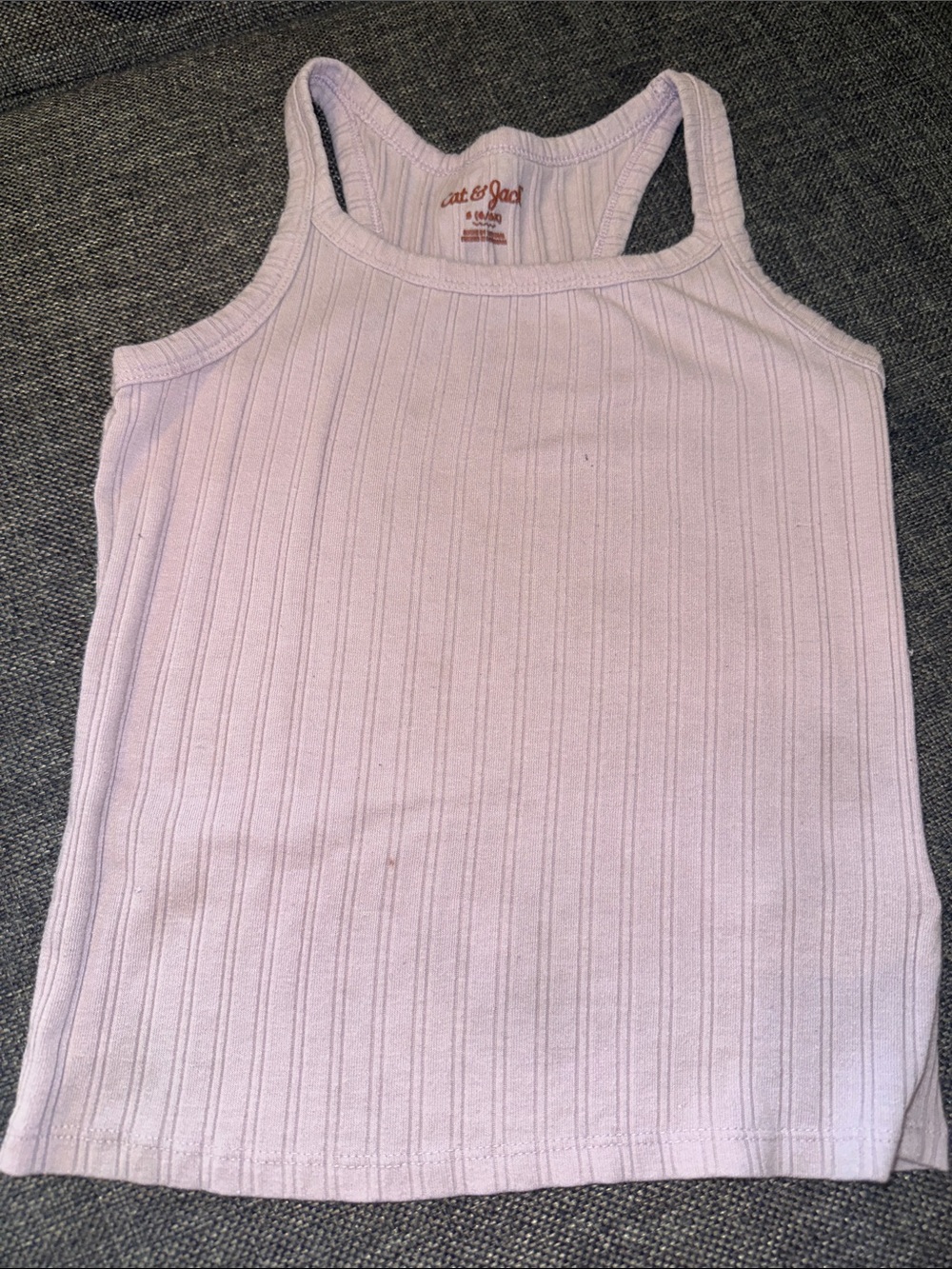 Cat & Jack Light Lilac Ribbed Tank Top - Girl’s Sleeveless Cami